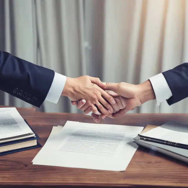 Two hands signing contracts depict firm commitment underwriting. A waving hand symbolizes best efforts.