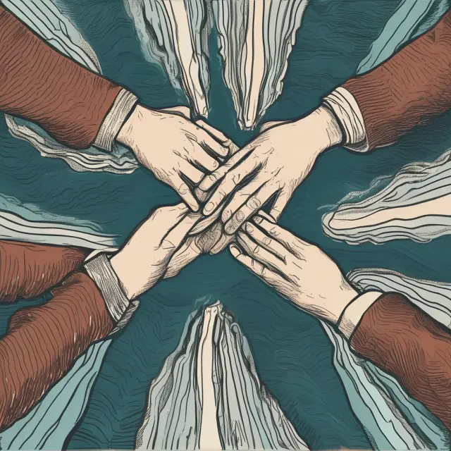 Two hands coming together to form a bridge: ceding company and reinsurer, working collaboratively to manage risks