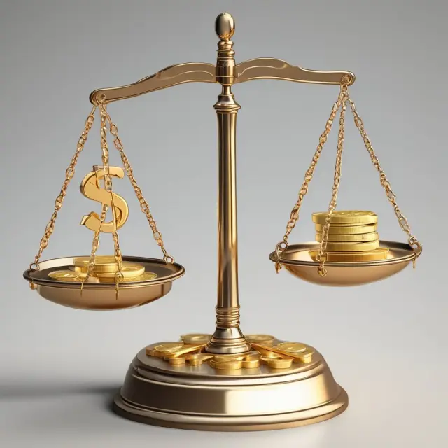 Underwriting expenses (symbolized by weights) compared to profitability (represented by gold coins)