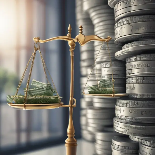 Image of a scale with underwriting income (premiums) and investment income (stacks of gold) balancing, demonstrating their importance in the financial performance of an insurer