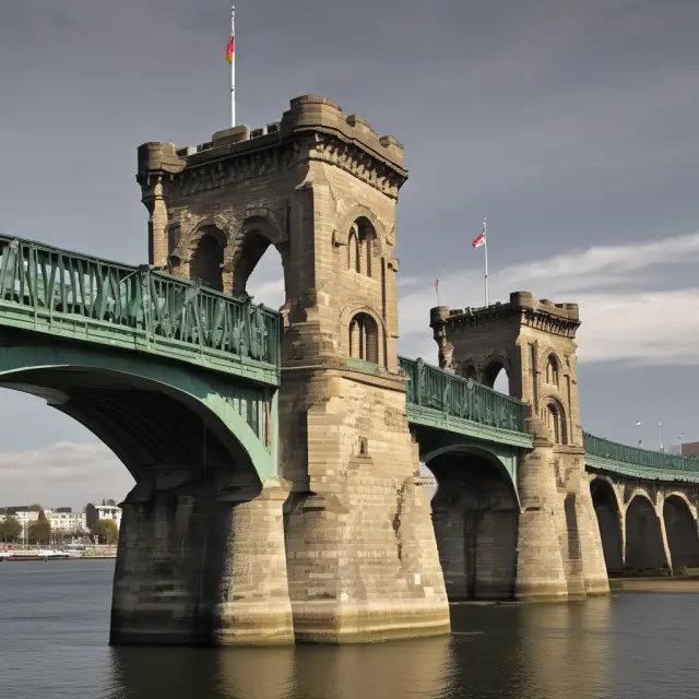 Two sentry towers guarding a bridge of loan approvals, symbolizing the role of underwriting standards in maintaining strong financial discipline and ensuring secure lending practices