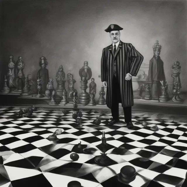 Independent approver weighs loan applications on a chessboard, ensuring smart credit decisions and minimizing conflicts.