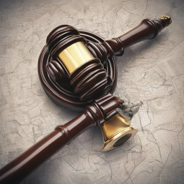 A gavel, representing underwriting, amidst a colorful mosaic of graphs, illustrating various aspects of underwriting spreads
