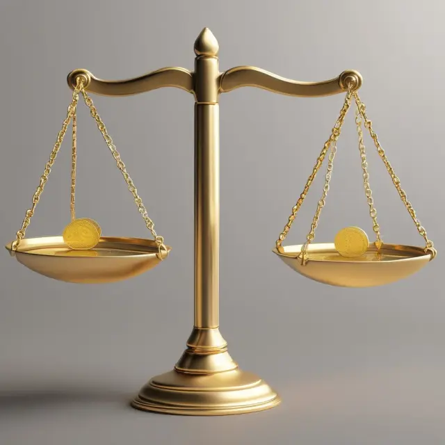 A golden scale balances investment fees against issuer value, representing underwriting spreads in securities offerings