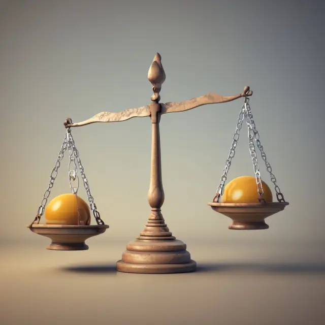 A golden pendulum swinging between two hands symbolizing dividends and retained earnings, representing the balance in maximizing value from undivided profits