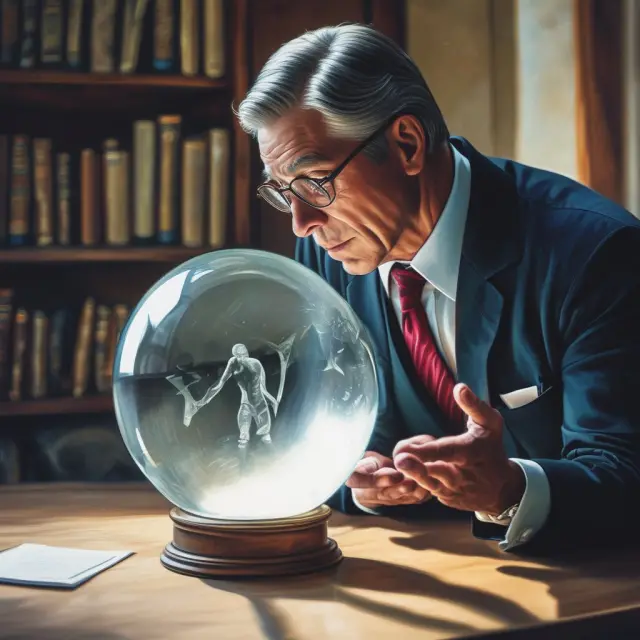 Investor examining the future potential of a company