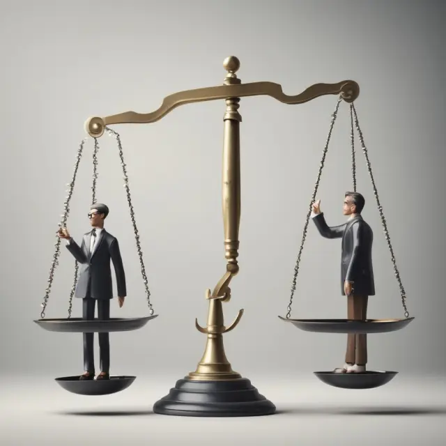 An image of a scale representing contract law with one side weighted by improper influence and the other by fair negotiation