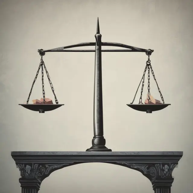 A pair of scales with hands holding both sides, standing on a bridge, representing the importance of balance and fairness when dealing with financial matters and relationships