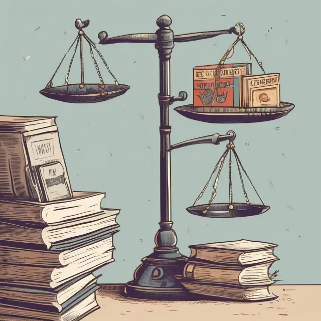 Two books representing unearned and earned interest on a balance scale; the scale tilts towards earned interest as pages turn, symbolizing revenue recognition