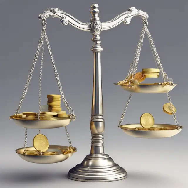 Gold coins symbolizing unearned interest and silver coins illustrating earned interest, balanced on a scale - visually representing time-based recognition