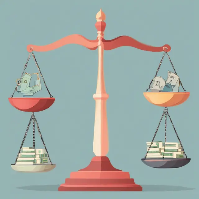 A balanced scale illustrating taxation of interest, dividends, inheritance, and rent from real estate as unearned income sources.