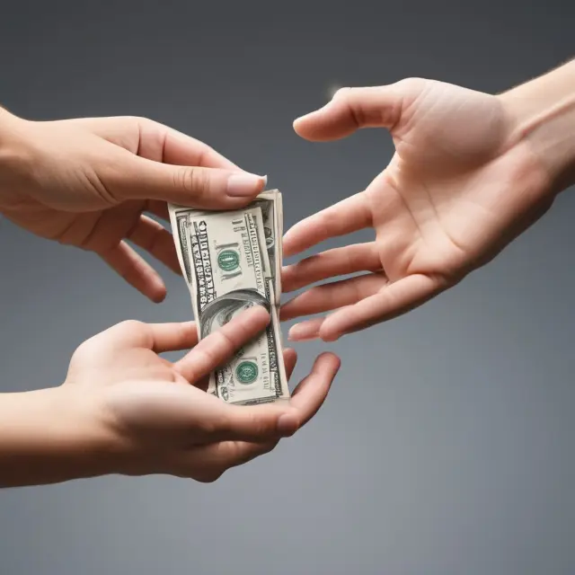 Two hands working together, one holding a paycheck, the other an investment portfolio, symbolizing earned income and unearned income in harmony