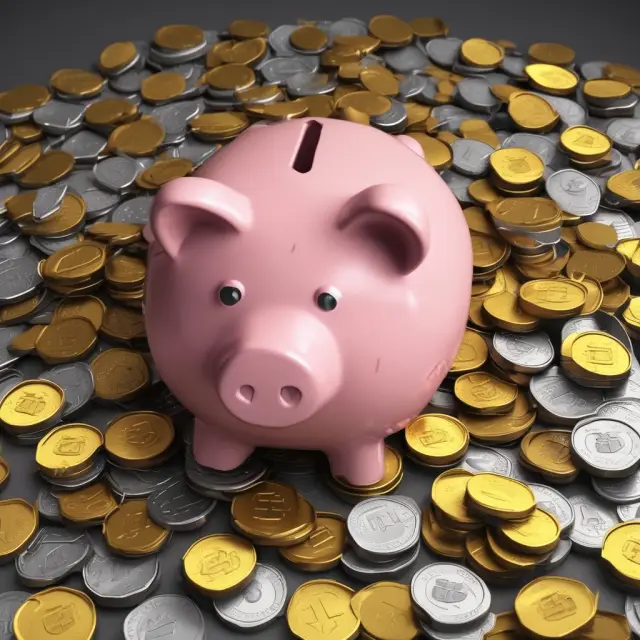 Golden unearned revenue coins in a piggy bank, representing incoming cash flows prior to service delivery