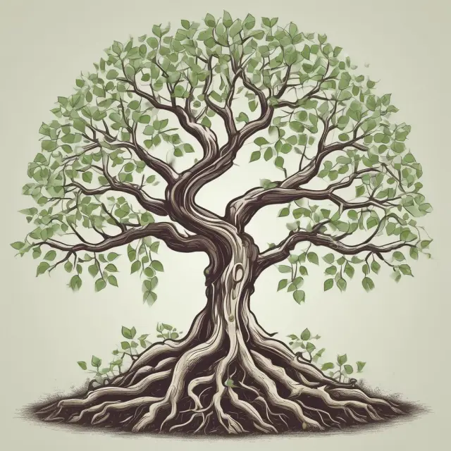 A growing tree with debt branches entwined with revenue branches reflects the influence of unearned revenue on a company’s balance sheet and income statement
