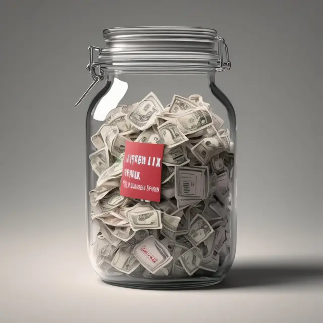 A jar filling with Netflix subscription reels, representing the concept of unearned revenue as recurring payments for ongoing access to a service