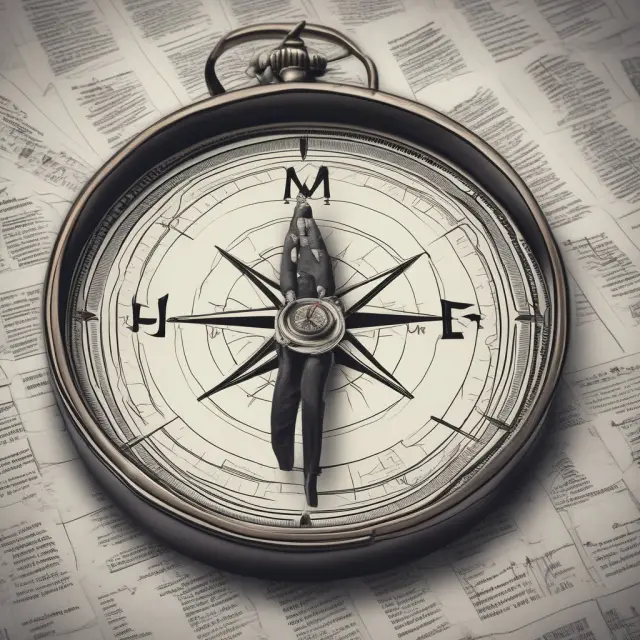 An unemployed individual using a compass to guide them through the process of filing unemployment claims while surrounded by a sea of job applications