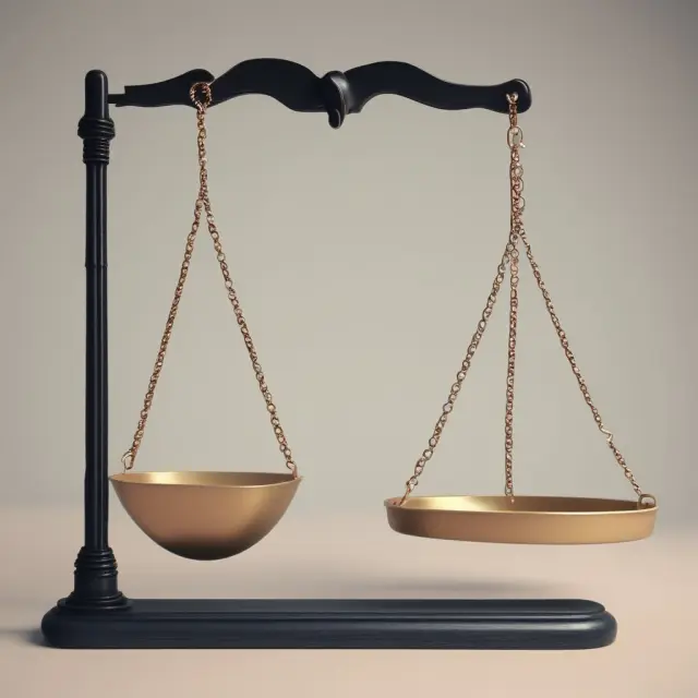 Visual representation of an old-fashioned balance scale with the 