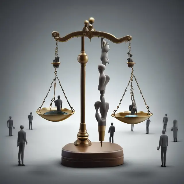 An hourglass on a scale represents the unemployment rate calculation from the labor pool