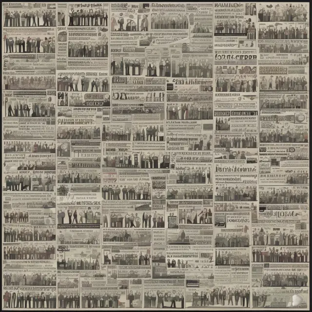 An intricate mosaic displaying the interplay between government policies, labor market institutions, and efficiency wages in shaping institutional unemployment.