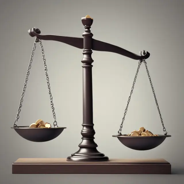 See-saw illustrating fairness in financial case studies, with transparency scales balanced between consumers and financial institutions
