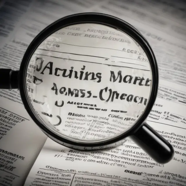 A magnifying glass reveals factors contributing to an unfavorable variance: Sales data, labor costs, market changes, and operational inefficiencies.