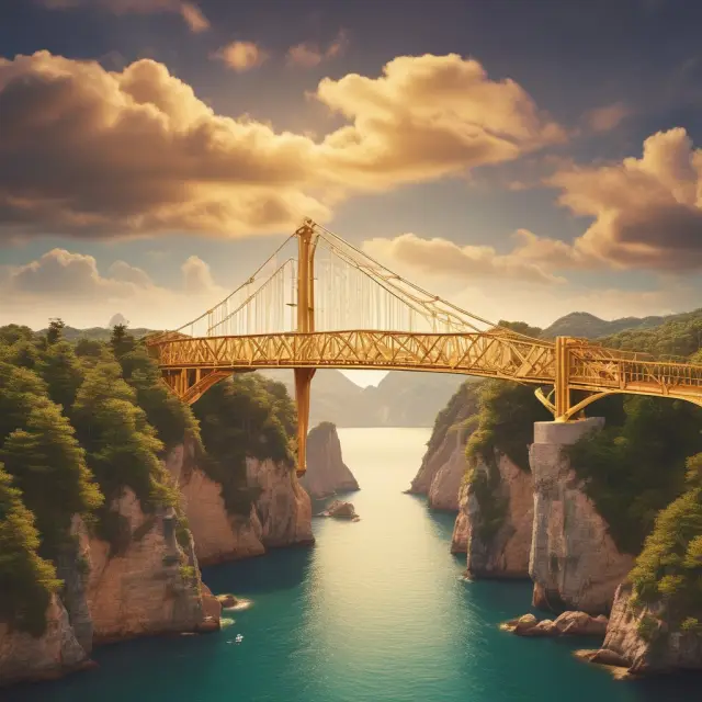 Institutional investors crossing a bridge to reach a treasure chest of investment opportunities in unfunded pension plans