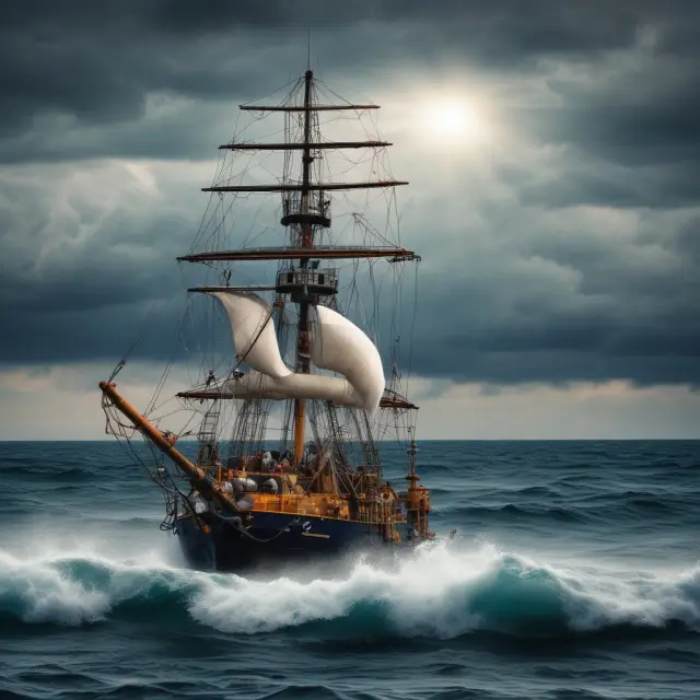 An image of a sailboat navigating through turbulent waters while carrying the UNG logo, symbolizing the fund