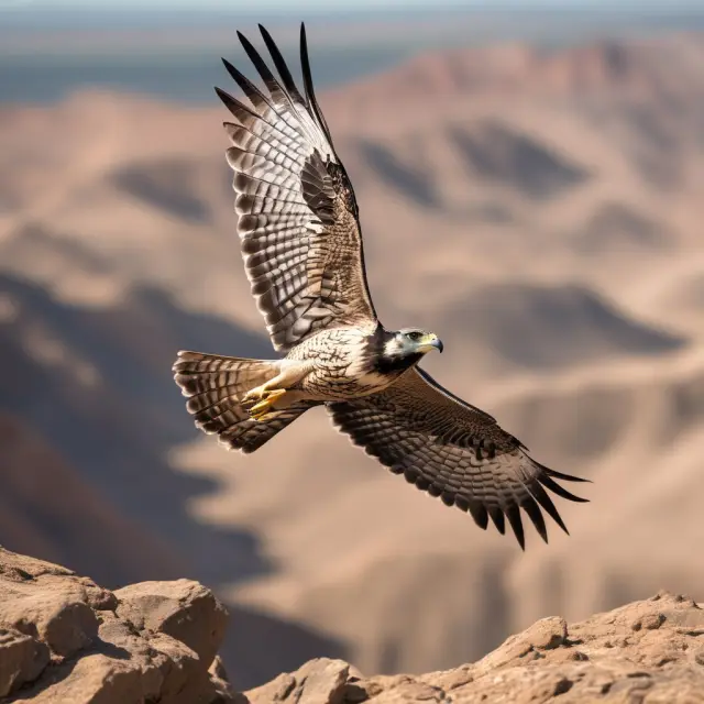 A falcon flying over a shale oil and gas deposit, representing UNG as an investment vehicle for accessing natural gas opportunities