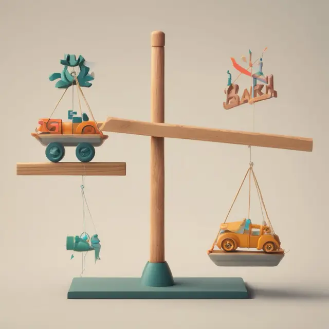 Seesaw representing economic conditions balanced by UBPR ratios: nonperforming assets, liquidity coverage, and capital adequacy