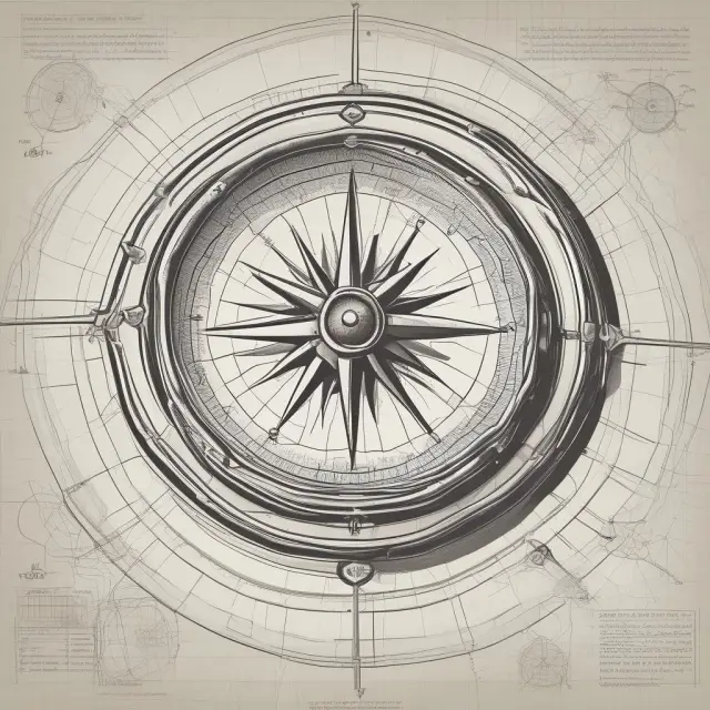 Regulator holding a compass, surrounded by UBPR reports and charts, ensuring financial stability