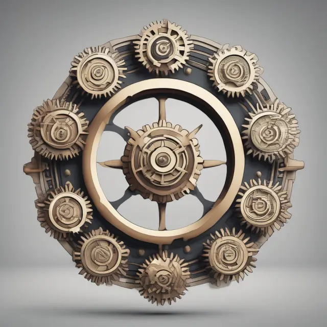 A stylized illustration of nine interconnected gears representing the Uniform Commercial Code