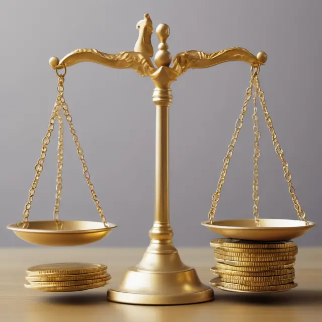 Golden scales represent UCCC and TILA balancing fairness in consumer finance; gold coins symbolize financial protection laws