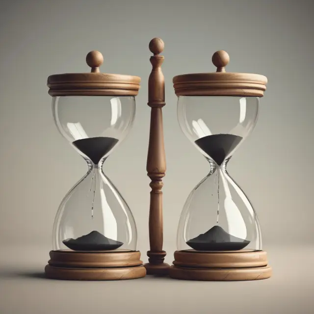Two hourglasses representing combined estates under Uniform Simultaneous Death Act