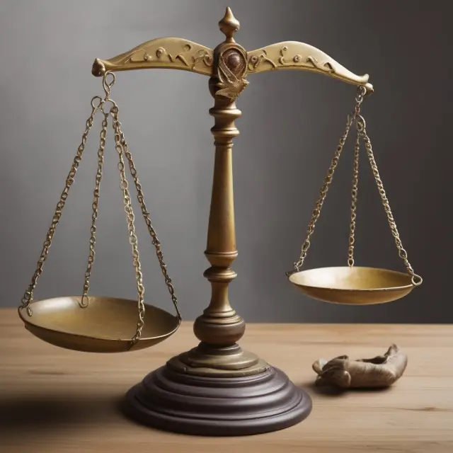 A wise judge holds the scales, representing justice in estate administration, with UPC and USDA laws depicted as law books for fair inheritance distribution.