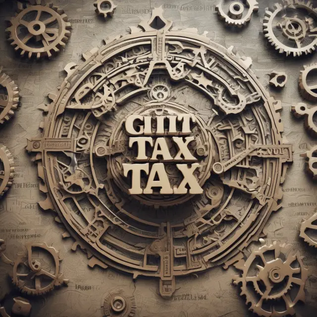 A meticulous puzzle with labeled gears representing Gift Tax and Estate Tax components within the Uniform Transfer Tax system.