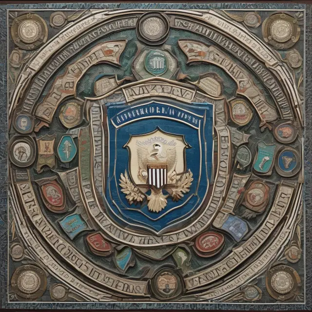 A mosaic of state seals forming a federal shield to represent the Uniform Securities Act