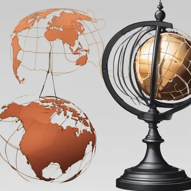 An image of corrupted scales tipping an economic globe, representing the disadvantages and criticisms surrounding unilateral transfers