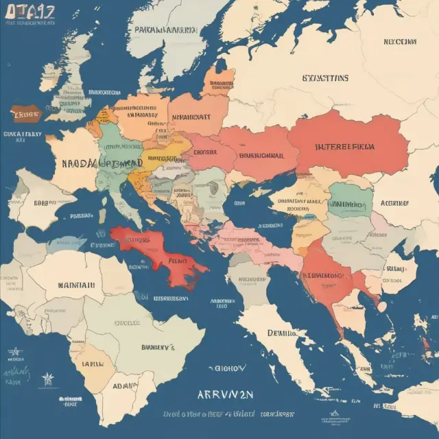 Map depicting unstable regions and shifting political conditions, representing the inherent uncertainty of political risks.