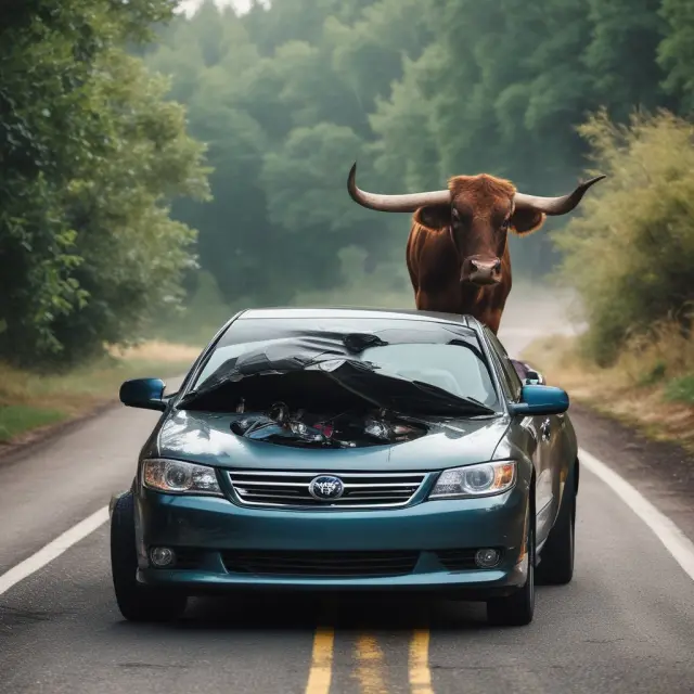An image of a shield protecting a driver from an oncoming uninsured 