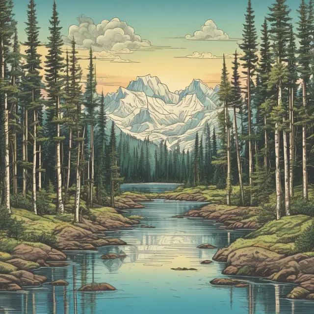 A tranquil river symbolizes the three-river pattern; its flow seeks validation through a powerful bullish confirmation candle
