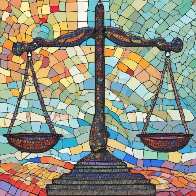 Scales balancing insurance policies symbolizing unisex legislation, ensuring fair pricing regardless of gender.