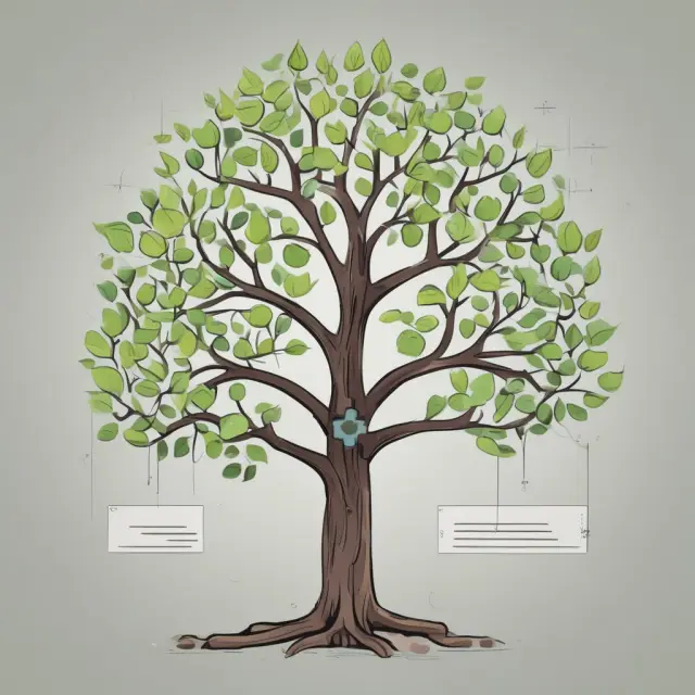 Vibrant tree displaying equity (green), debt (blue), and balanced (purple) fund types in a ULIP investment portfolio