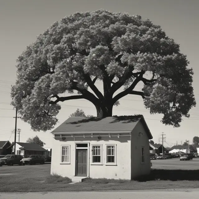 A sturdy tree with roots representing savings, trunk symbolizing mortgage loans, and branches laden with apples of various loans types.