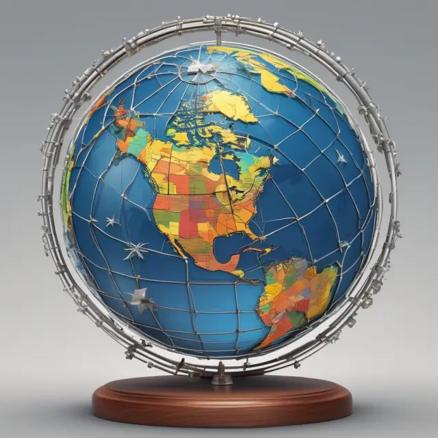 A globe adorned with shining stars representing UNCITRAL