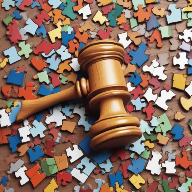 A gavel symbolizing the Supreme Court shattering the monopolistic South-Eastern Underwriters Association
