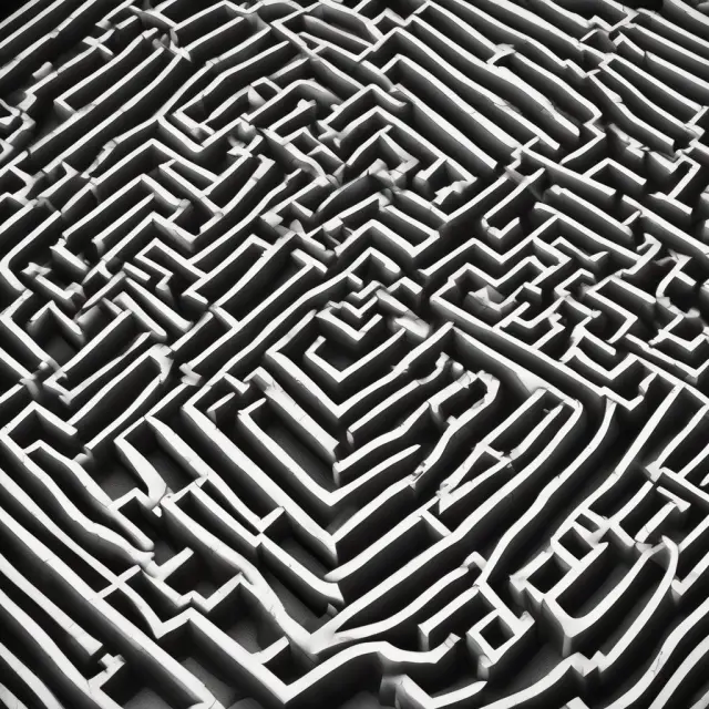 Gigantic insurance companies intertwined in a complex labyrinth representing the intricacies of state and federal regulations