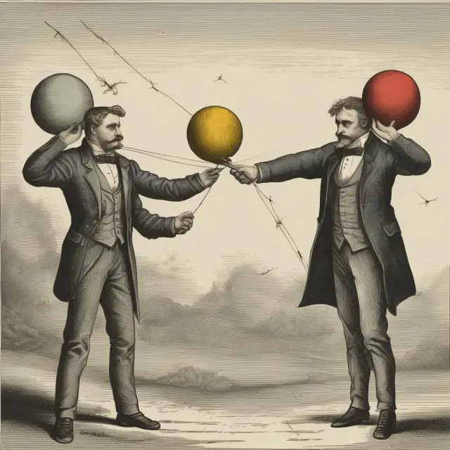 Jugglers represent insurance markets balancing competitive forces across states