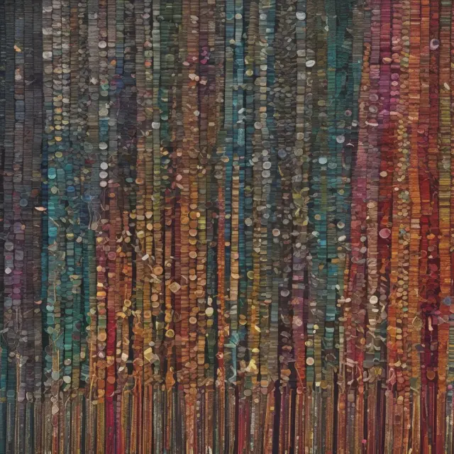 An insurer masterfully crafting a colorful tapestry from interconnected unitized funds