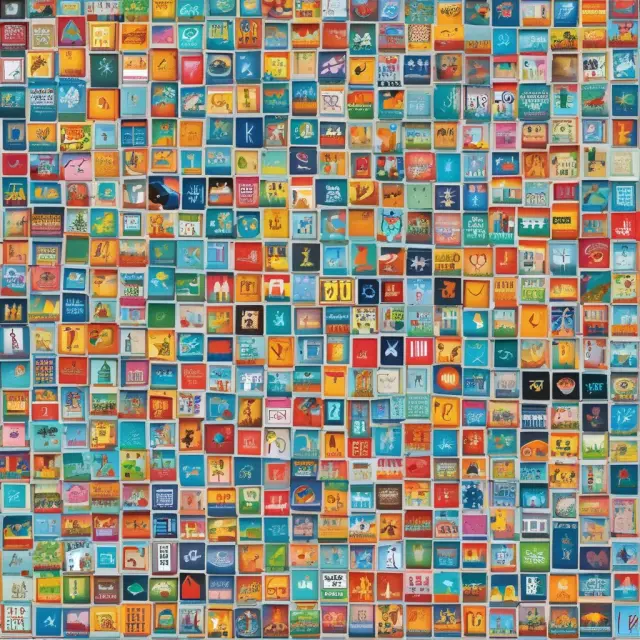 An intricate mosaic illustrating unitized funds in various markets, connected through investment channels. United Kingdom, British Isles and other financial centers showcased.