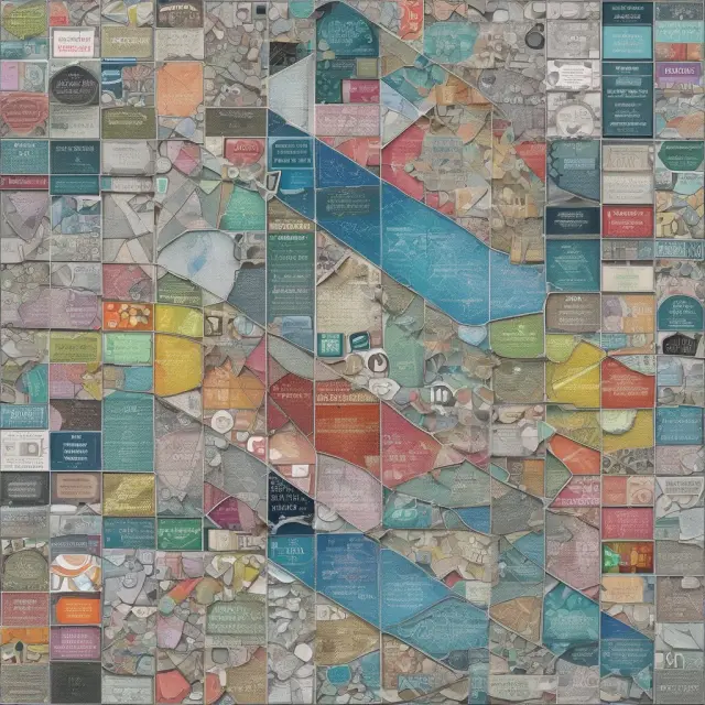 An institutional investor meticulously constructing a mosaic with unitized fund pieces, symbolizing the advantages of efficiency, transparency, flexibility, and diversification.